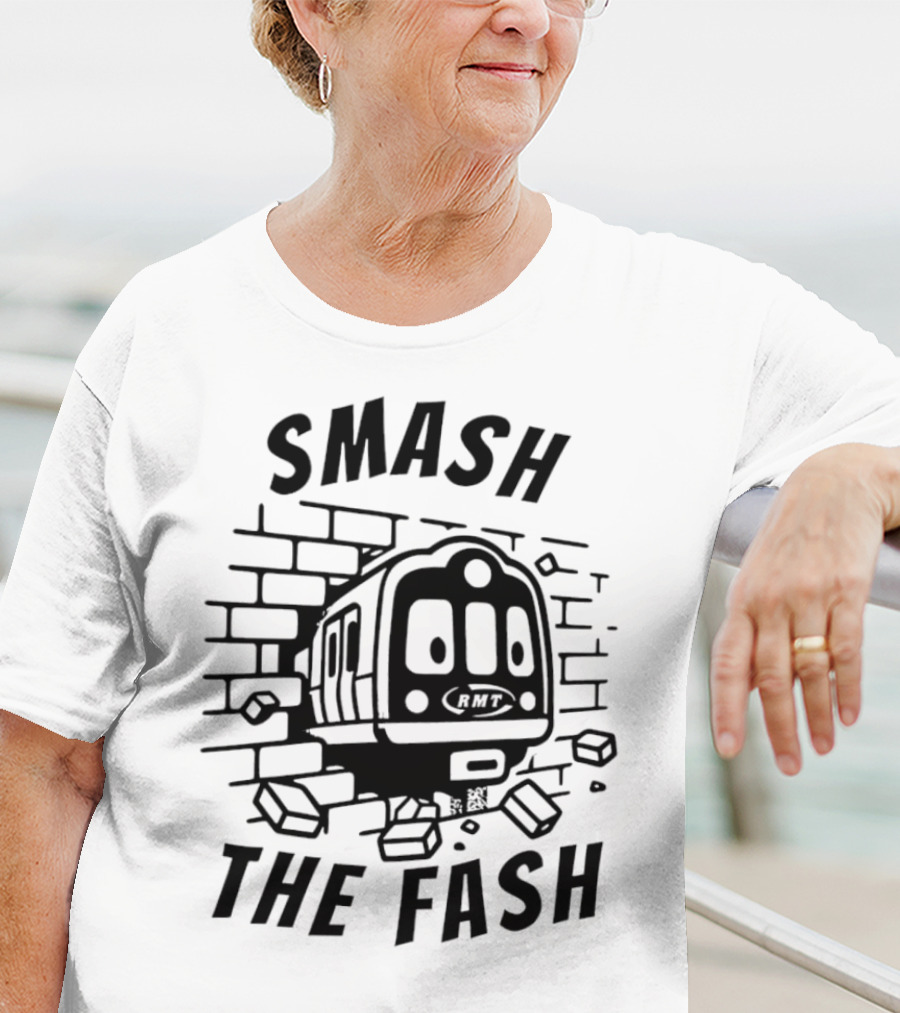 RMT Smash The Fash Train Breaking Through Wall T-Shirt