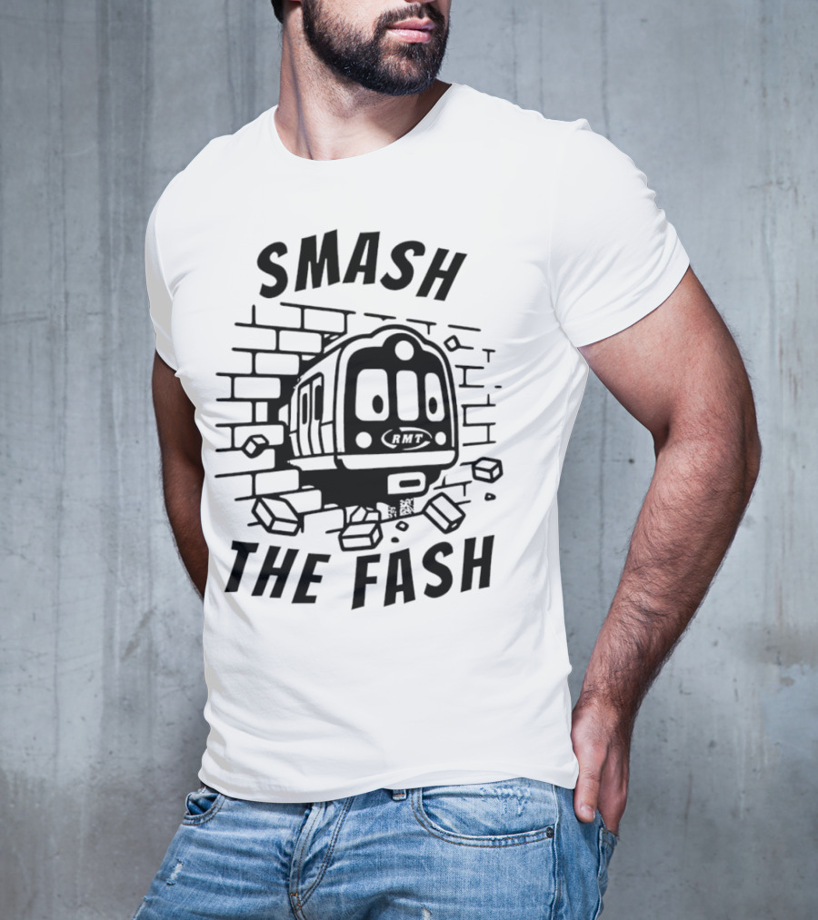 RMT Smash The Fash Train Breaking Through Wall T-Shirt
