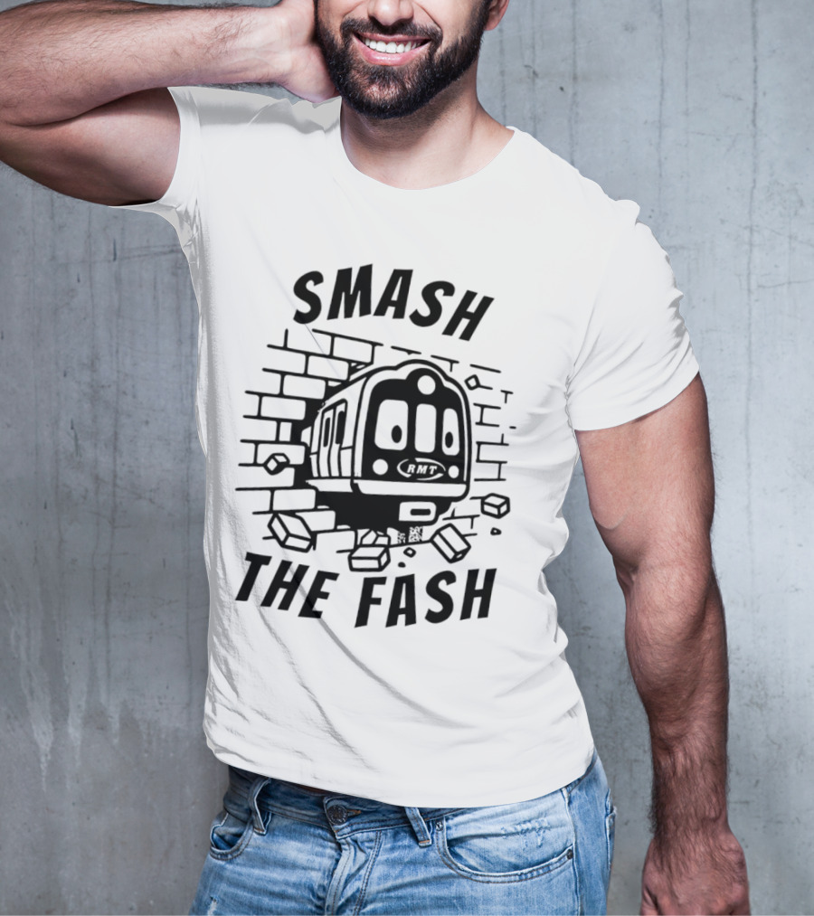 RMT Smash The Fash Train Breaking Through Wall T-Shirt
