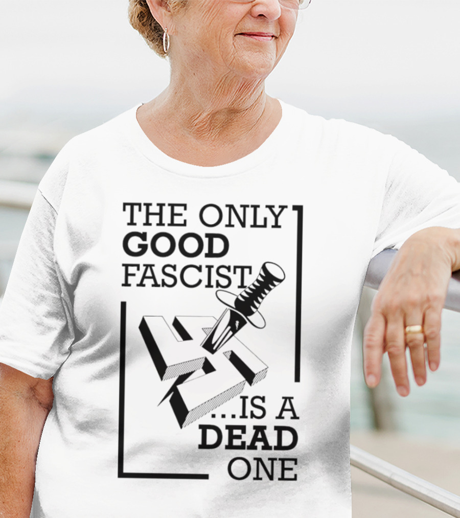 The Only Good Fascist Is A Dead One Knife Swastika T-Shirt