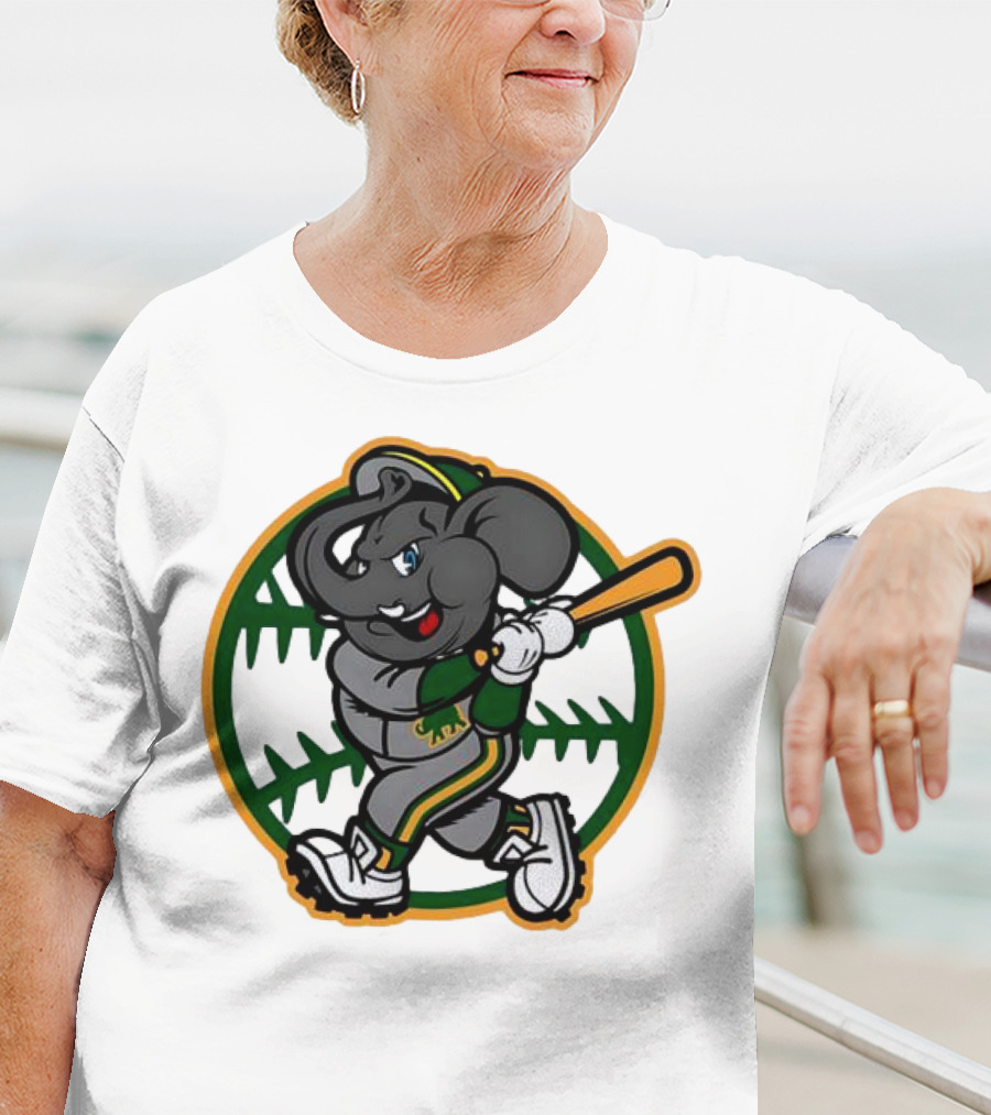 Oakland Baseball Elephant Batting Logo MLB T-Shirt