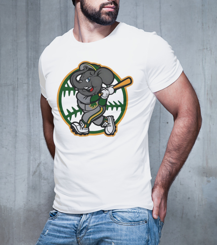 Oakland Baseball Elephant Batting Logo MLB T-Shirt