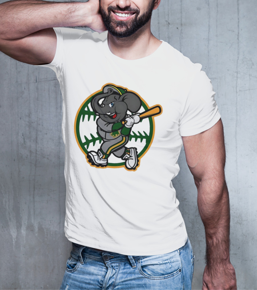 Oakland Baseball Elephant Batting Logo MLB T-Shirt