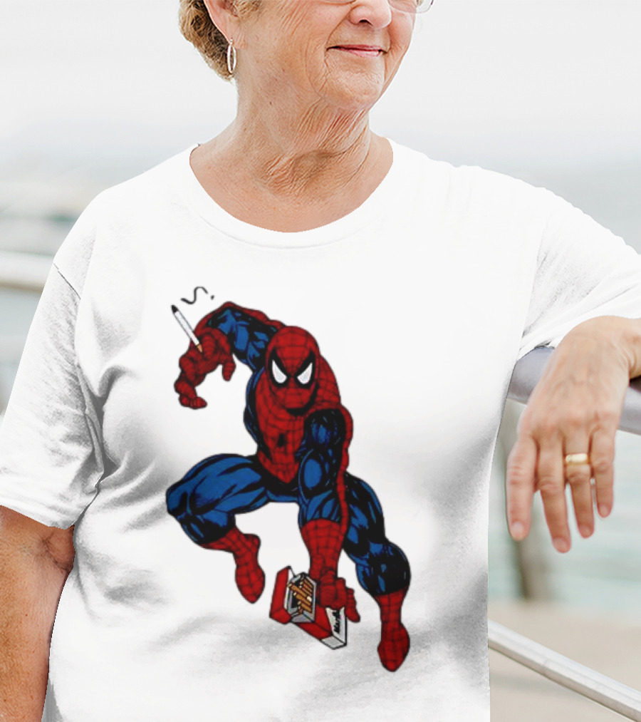Spider-Man Smokerman Smoking Cigarette Comic T-Shirt