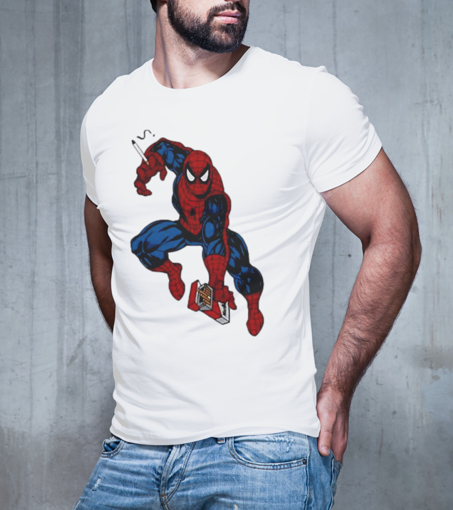 Spider-Man Smokerman Smoking Cigarette Comic T-Shirt
