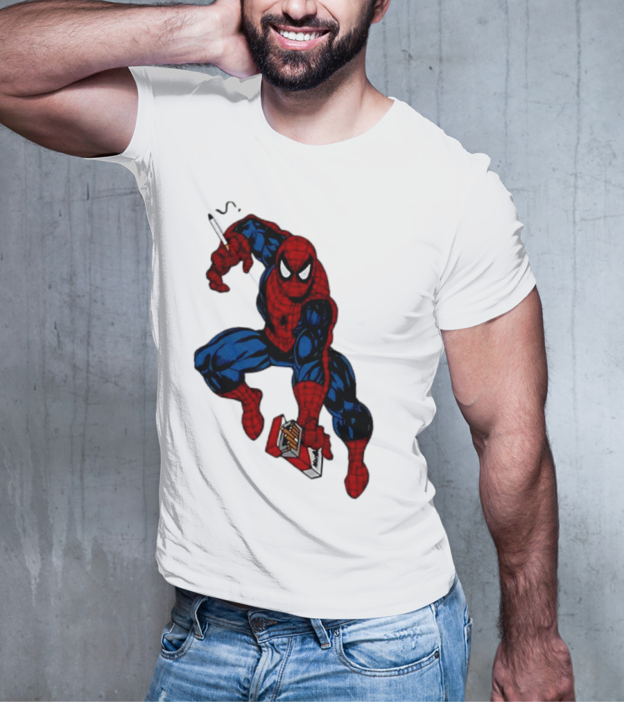 Spider-Man Smokerman Smoking Cigarette Comic T-Shirt