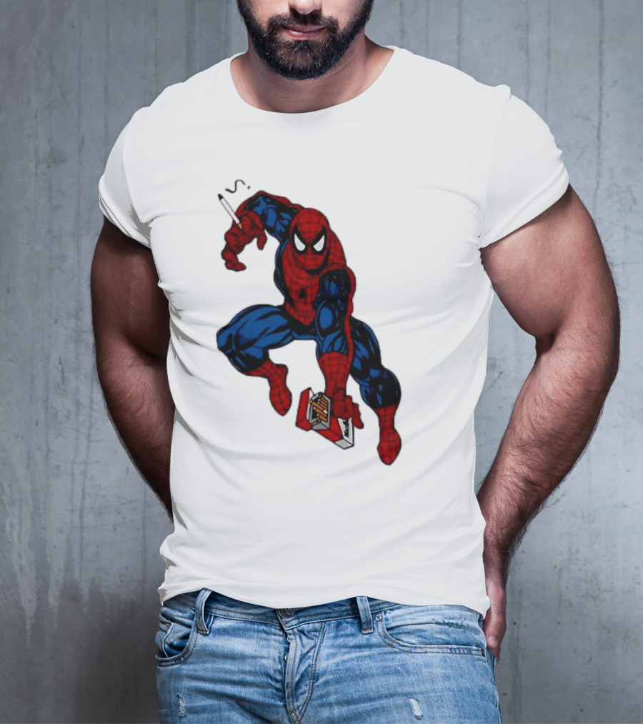 Spider-Man Smokerman Smoking Cigarette Comic T-Shirt