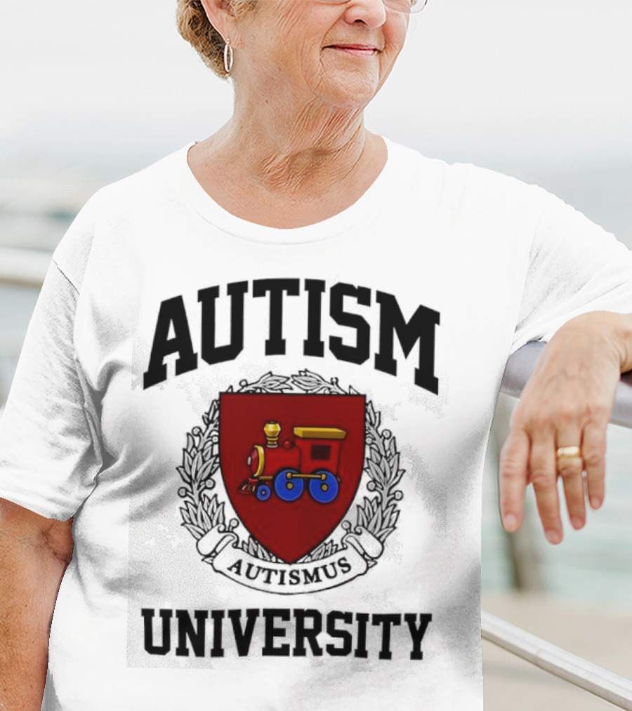 AUTISM UNIVERSITY AUTISMUS CREST CREWNECK T-Shirt