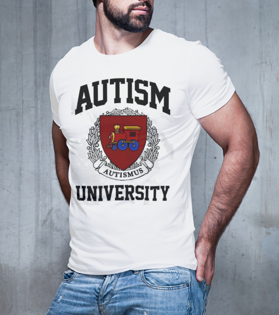 AUTISM UNIVERSITY AUTISMUS CREST CREWNECK T-Shirt
