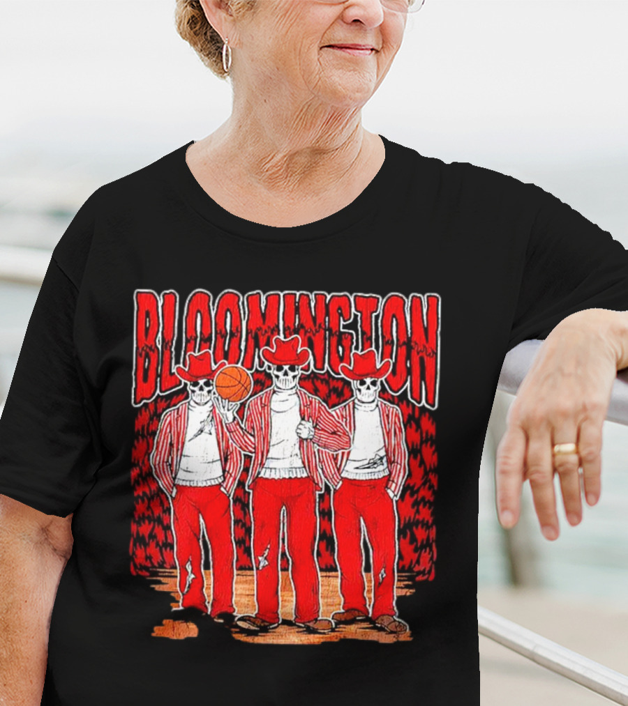 Bloomington Basketball Skeletons In Cowboy Hats T-Shirt