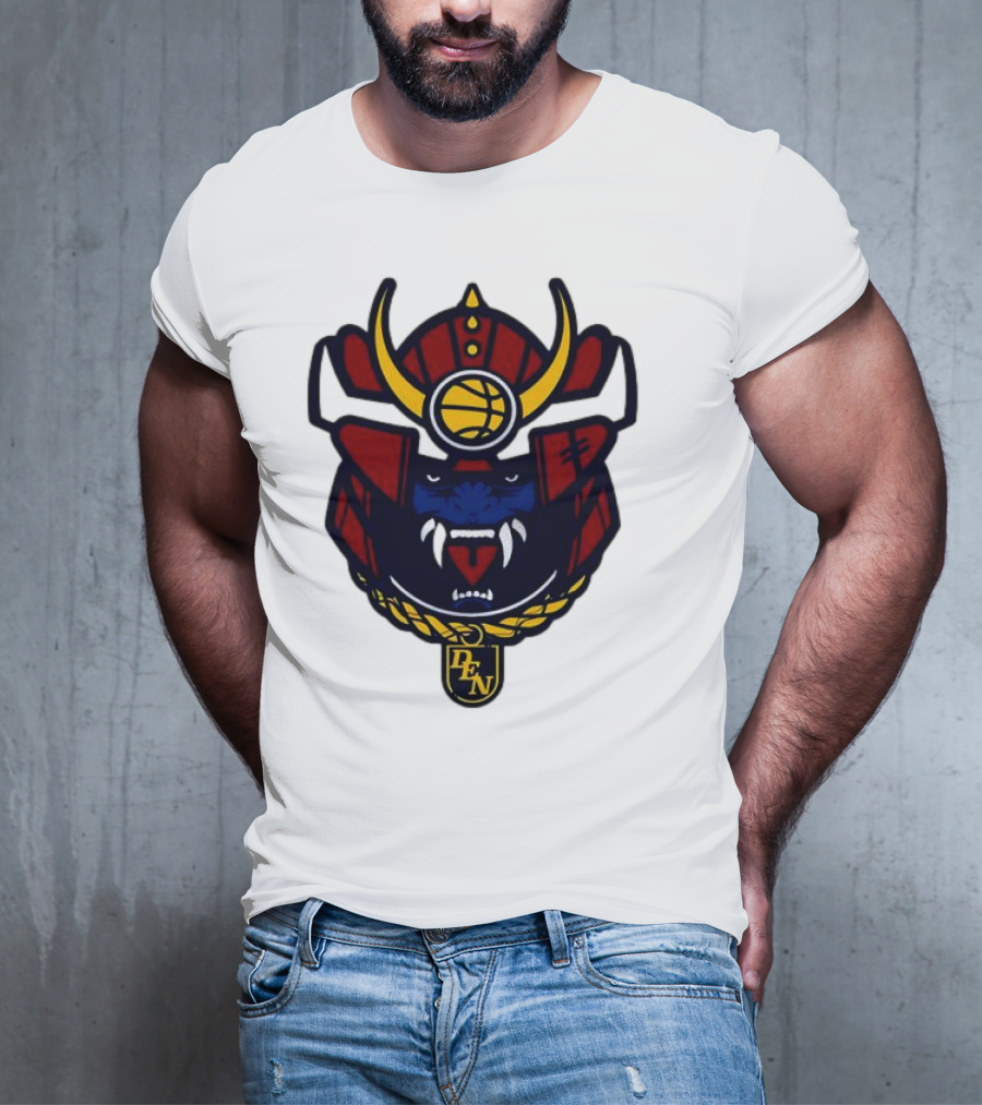 Denver Nuggets Samurai Helmet Emblem With DN Badge T-Shirt