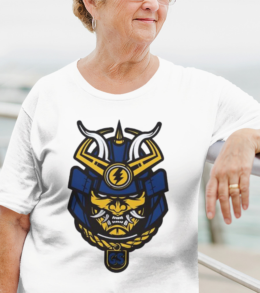 Golden State Warriors GS Samurai Helmet Emblem T-Shirt
