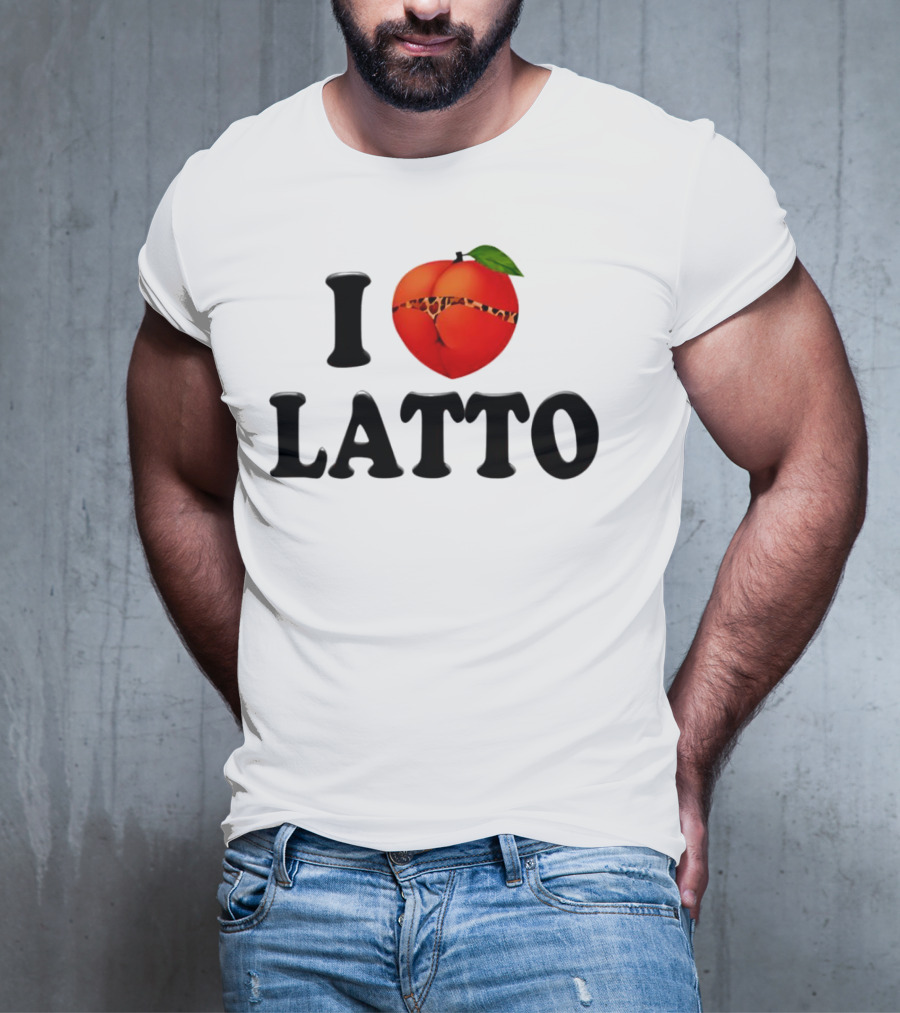 I Love Latto Peach With Leopard Print Detail T-Shirt
