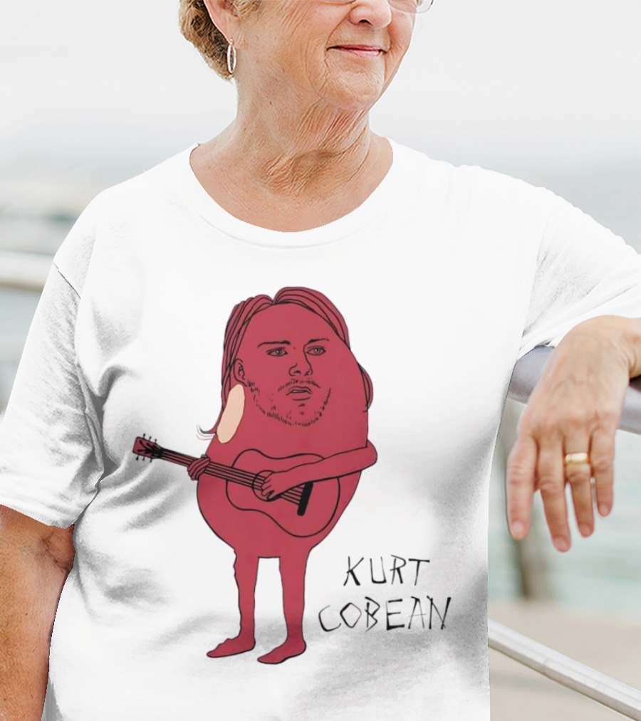 Kurt Cobean Guitar Bean Character T-Shirt