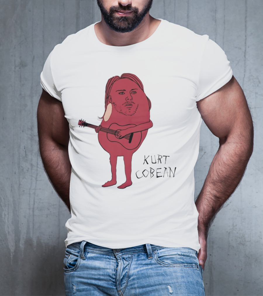 Kurt Cobean Guitar Bean Character T-Shirt