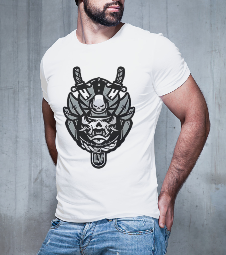 Las Vegas Raiders Samurai LV Skull Emblem T-Shirt