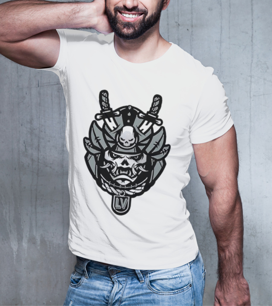 Las Vegas Raiders Samurai LV Skull Emblem T-Shirt