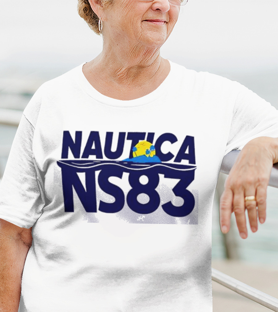 Nautica NS83 Ocean Wave And Globe T-Shirt
