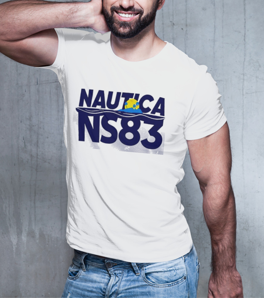 Nautica NS83 Ocean Wave And Globe T-Shirt