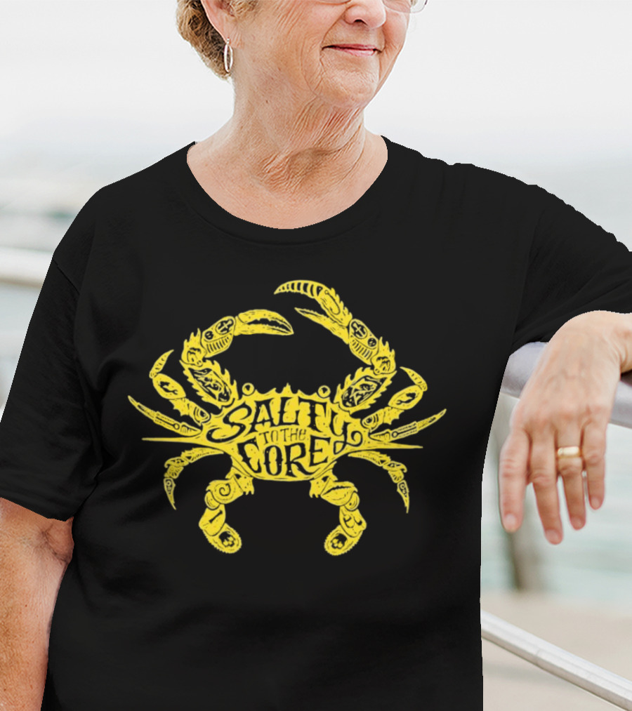 Salty To The Core Yellow Crab Tattoo-Inspired T-Shirt