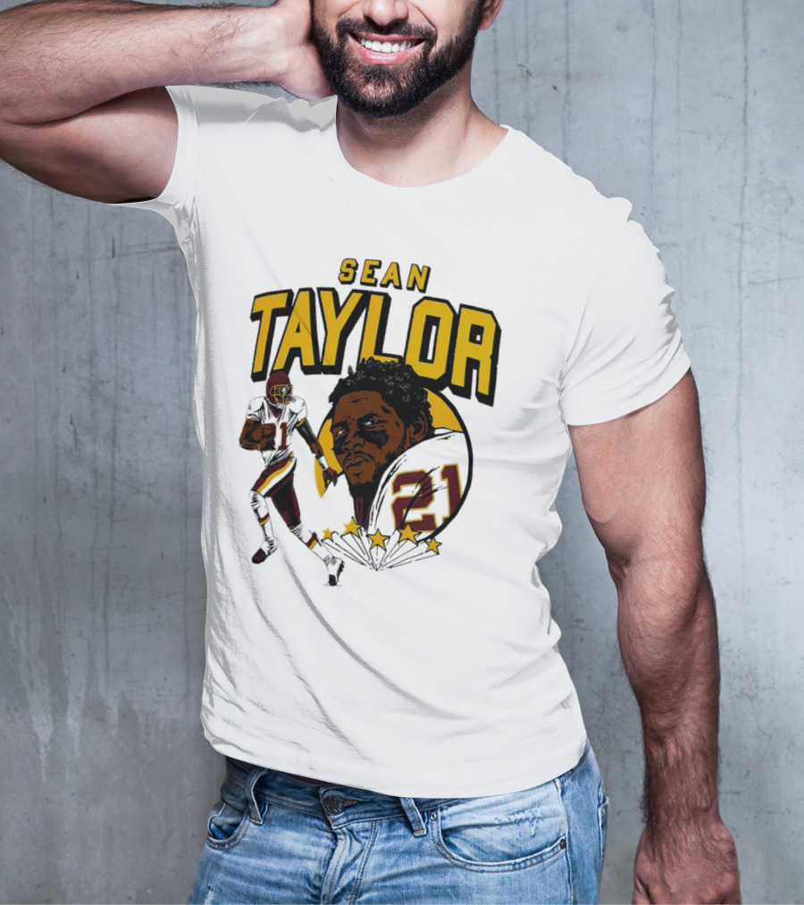 Sean Taylor Washington Commanders Caricature Player Signature T-Shirt