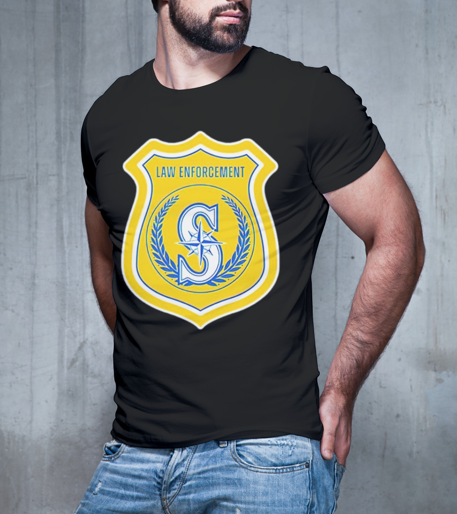 Seattle Mariners Law Enforcement Badge Shield S T-Shirt