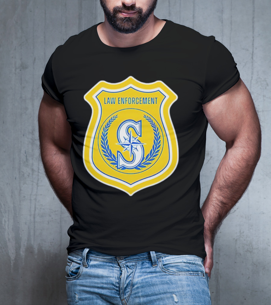 Seattle Mariners Law Enforcement Badge Shield S T-Shirt
