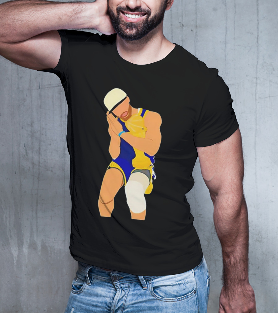 Steph Curry Night Night Basketball Pose With Trophy T-Shirt