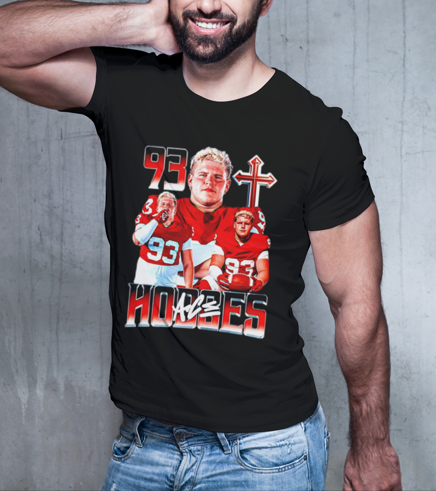 93 Ace Hodges Oklahoma Sooners Football Player Cross T-Shirt