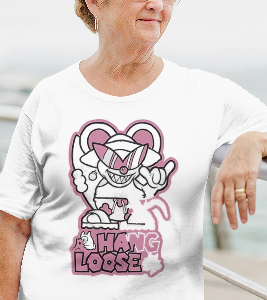 Coneyfest Hang Loose Retro Cartoon Mouse Hand Gesture T-Shirt