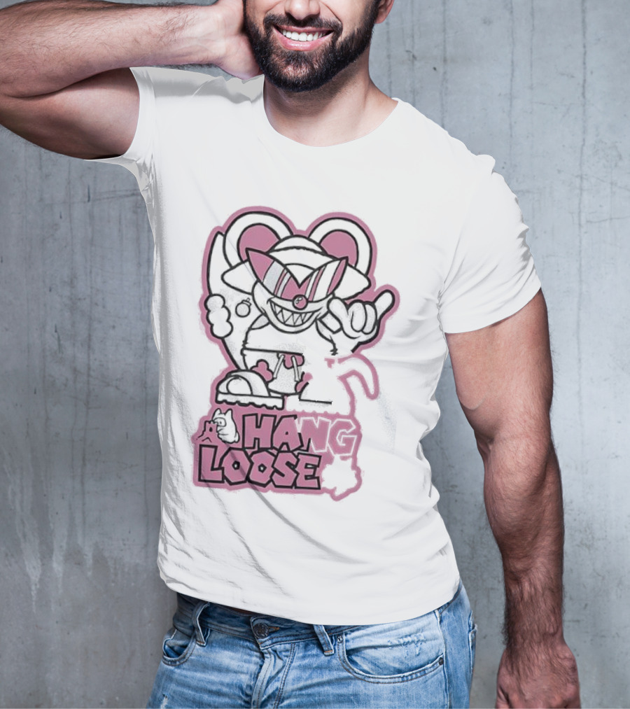 Coneyfest Hang Loose Retro Cartoon Mouse Hand Gesture T-Shirt