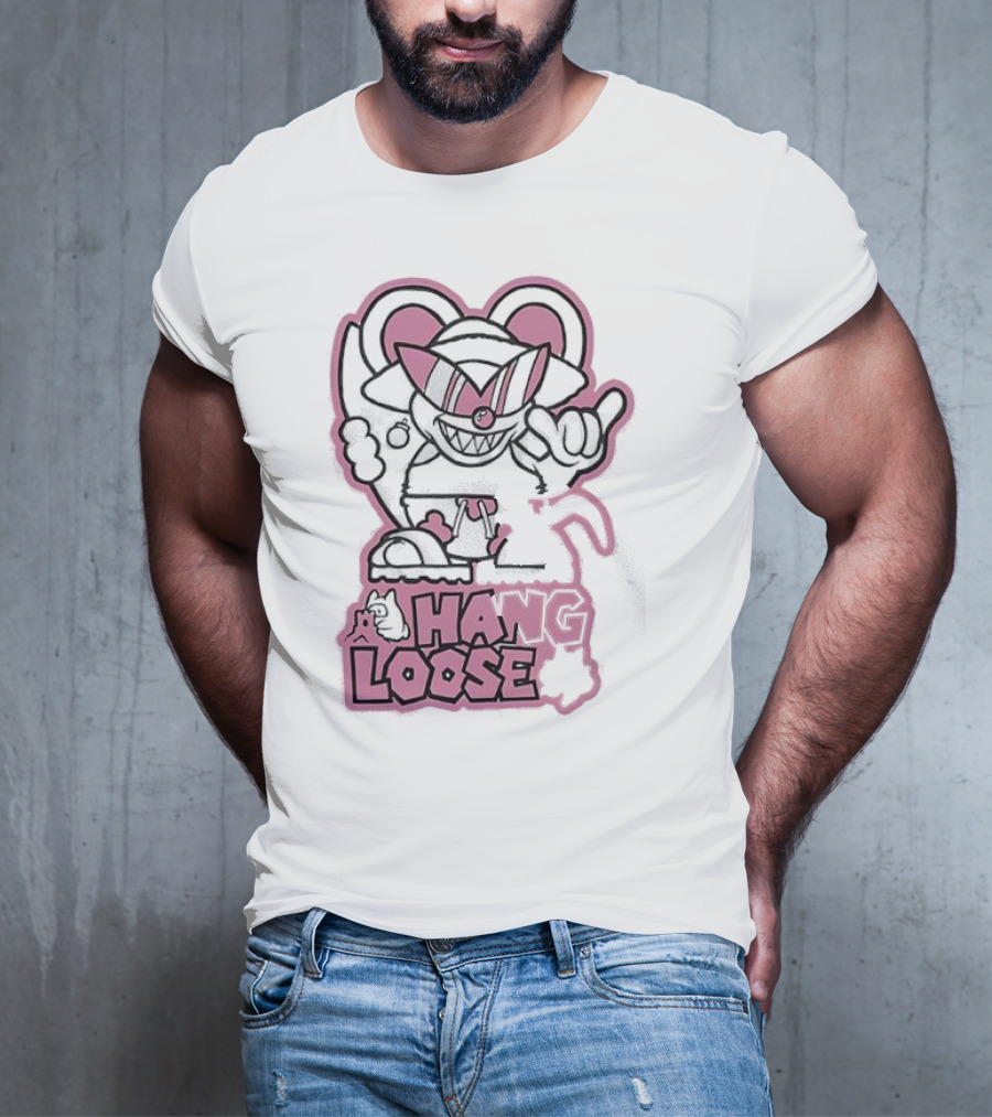 Coneyfest Hang Loose Retro Cartoon Mouse Hand Gesture T-Shirt