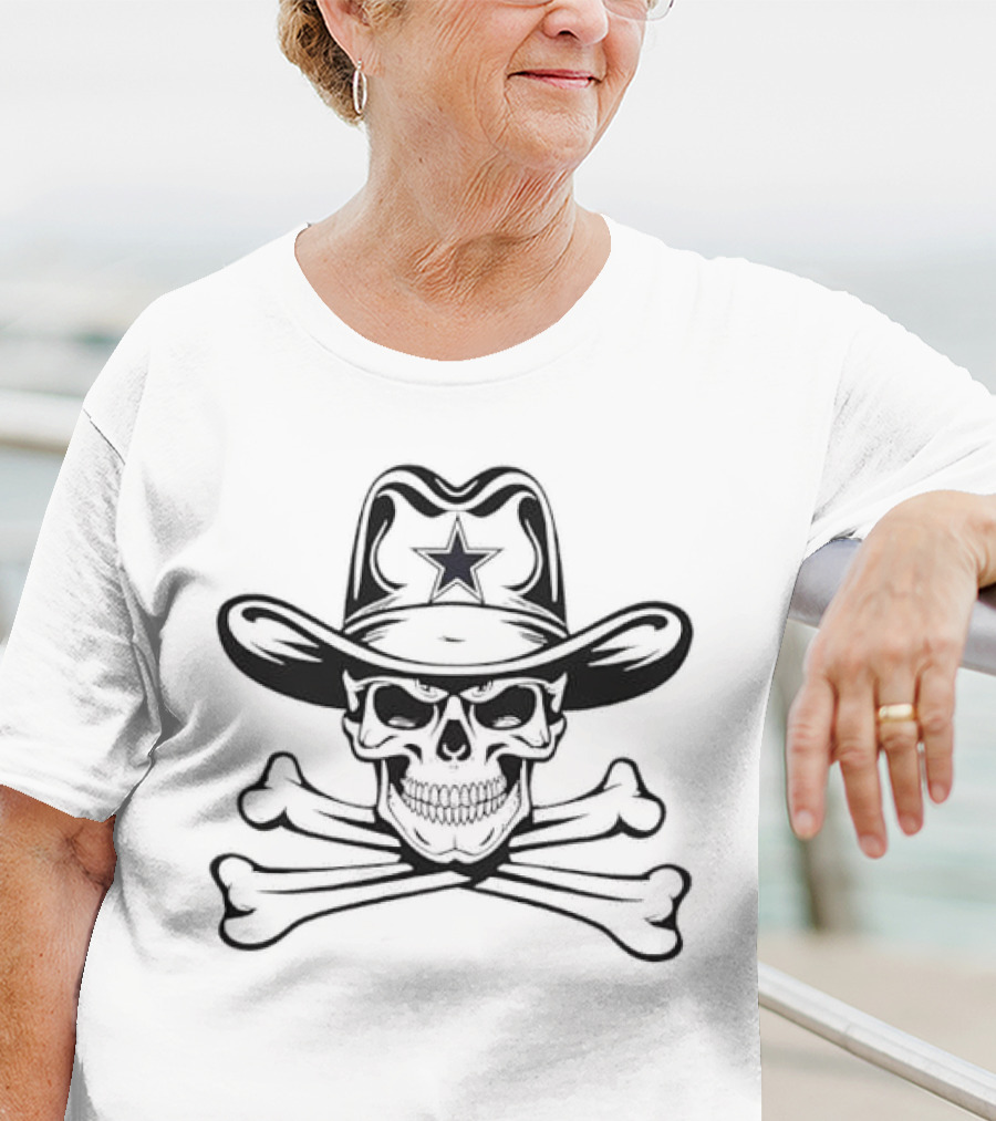 Cowboys Skull Dallas Star Crossbones T-Shirt