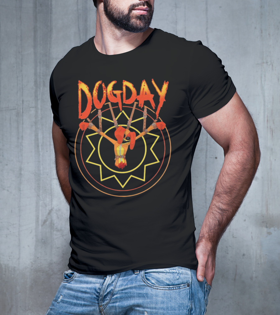 Dogday Monster Puppet With Sunburst Background T-Shirt