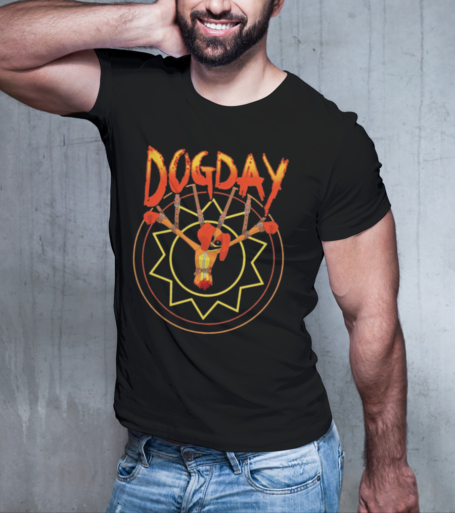 Dogday Monster Puppet With Sunburst Background T-Shirt