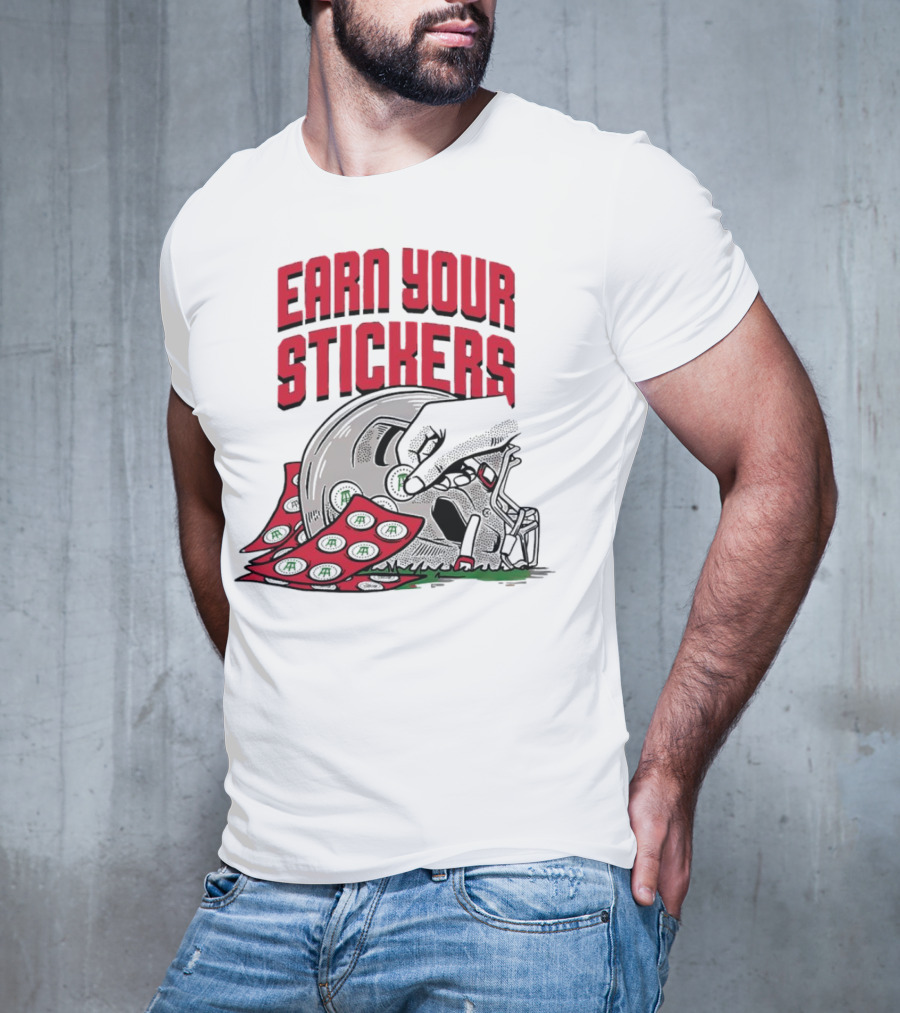 Ohio State Buckeyes Earn Your Stickers Helmet Skull Football T-Shirt