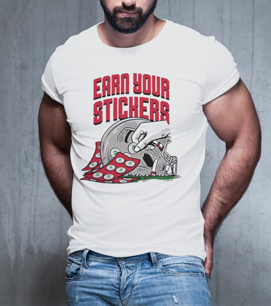 Ohio State Buckeyes Earn Your Stickers Helmet Skull Football T-Shirt