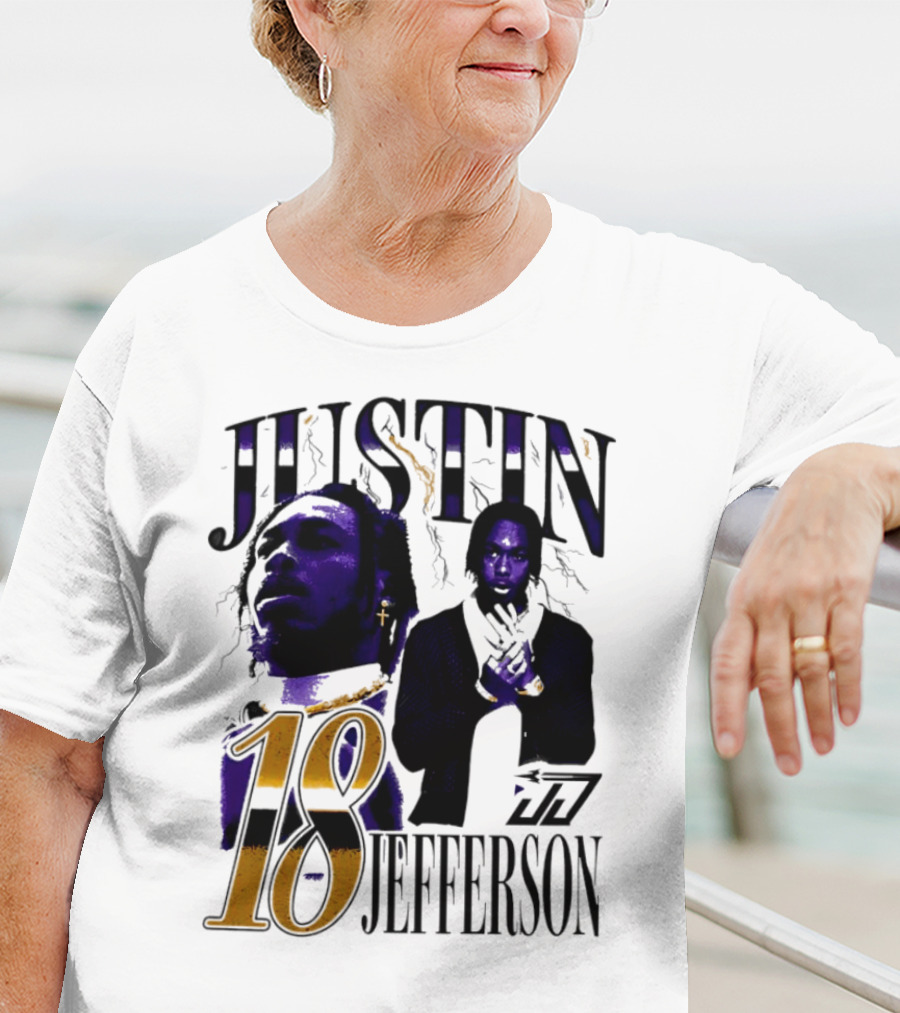 Justin Jefferson 18 Minnesota Vikings Lightning T-Shirt