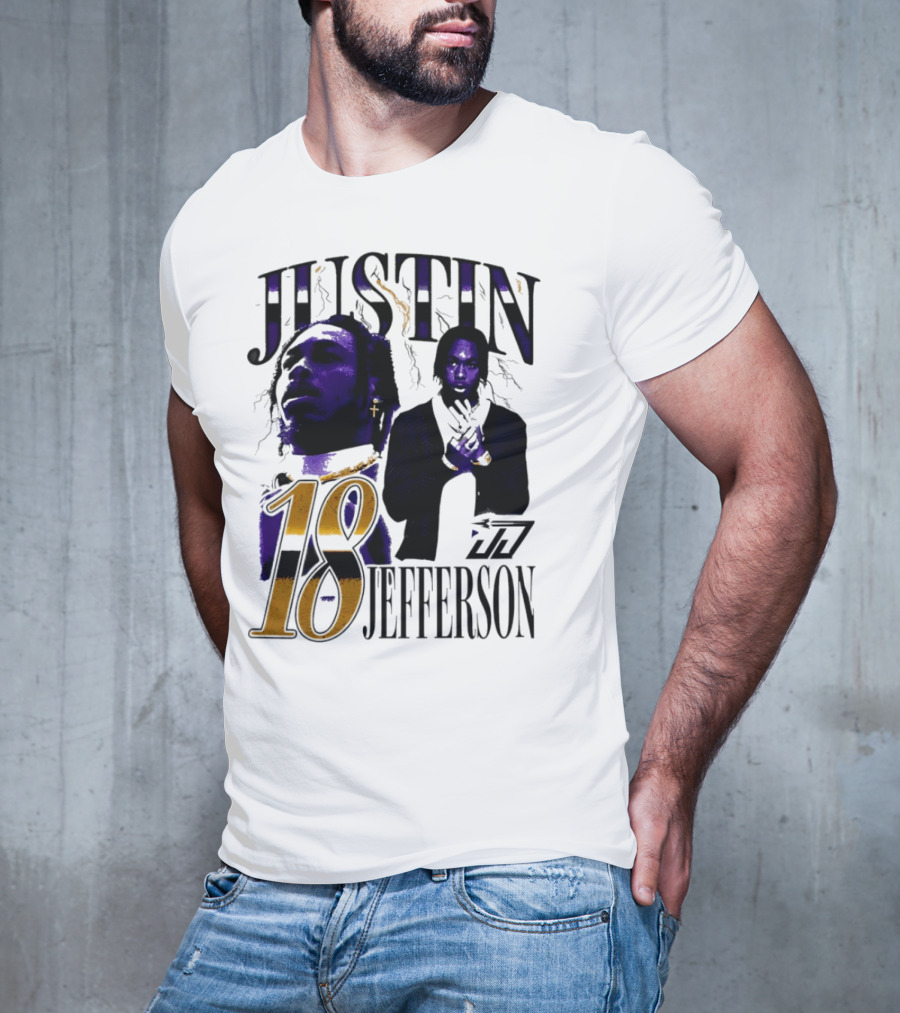 Justin Jefferson 18 Minnesota Vikings Lightning T-Shirt