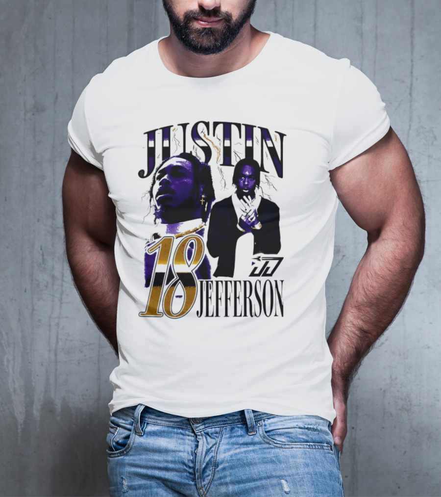 Justin Jefferson 18 Minnesota Vikings Lightning T-Shirt