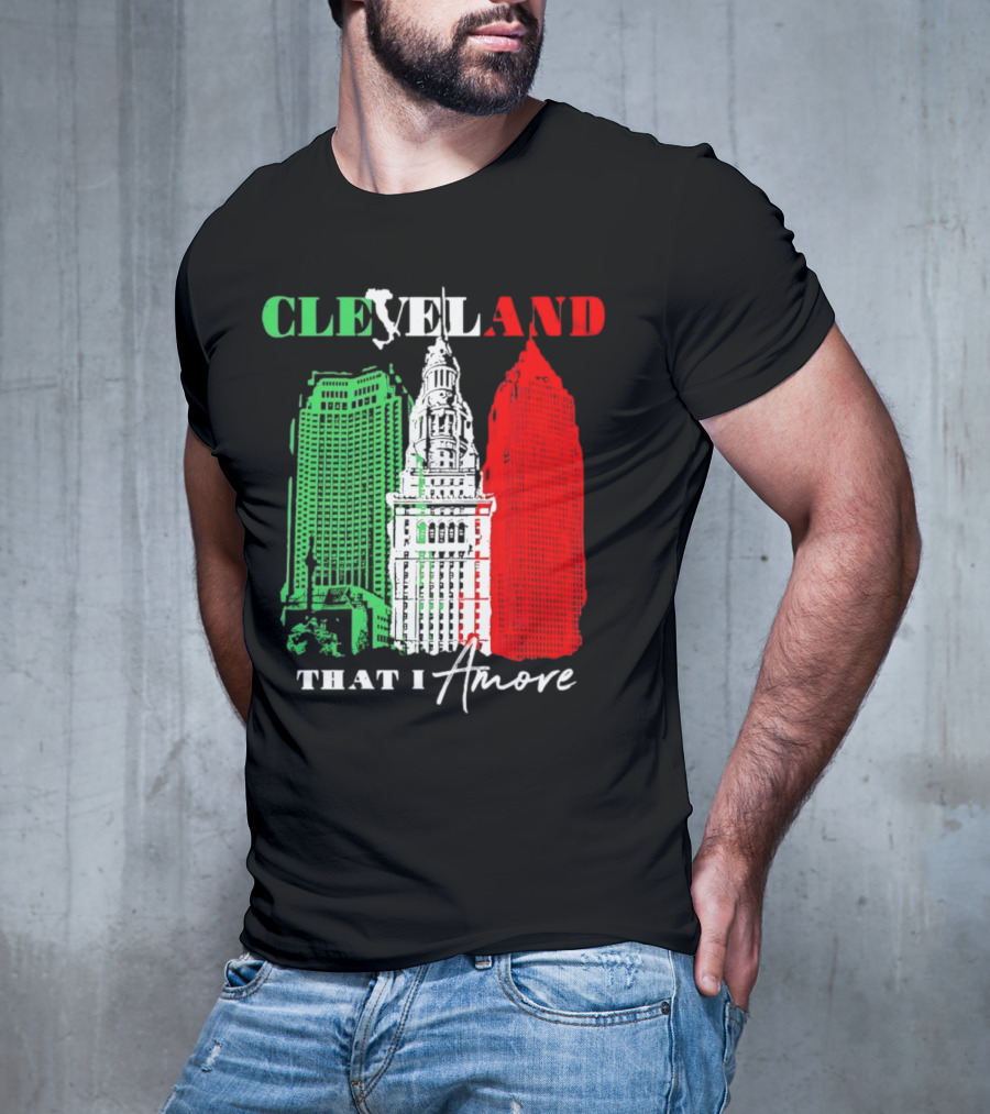 Cleveland That I Amore Italy Flag Skyline T-Shirt