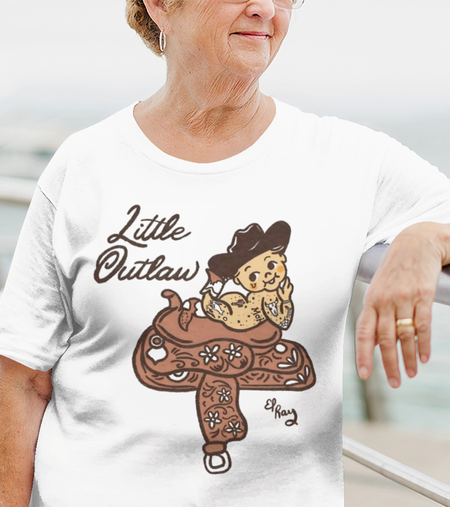 Kewpie Cowboy Little Outlaw Vintage Saddle Art By El Ren T-Shirt