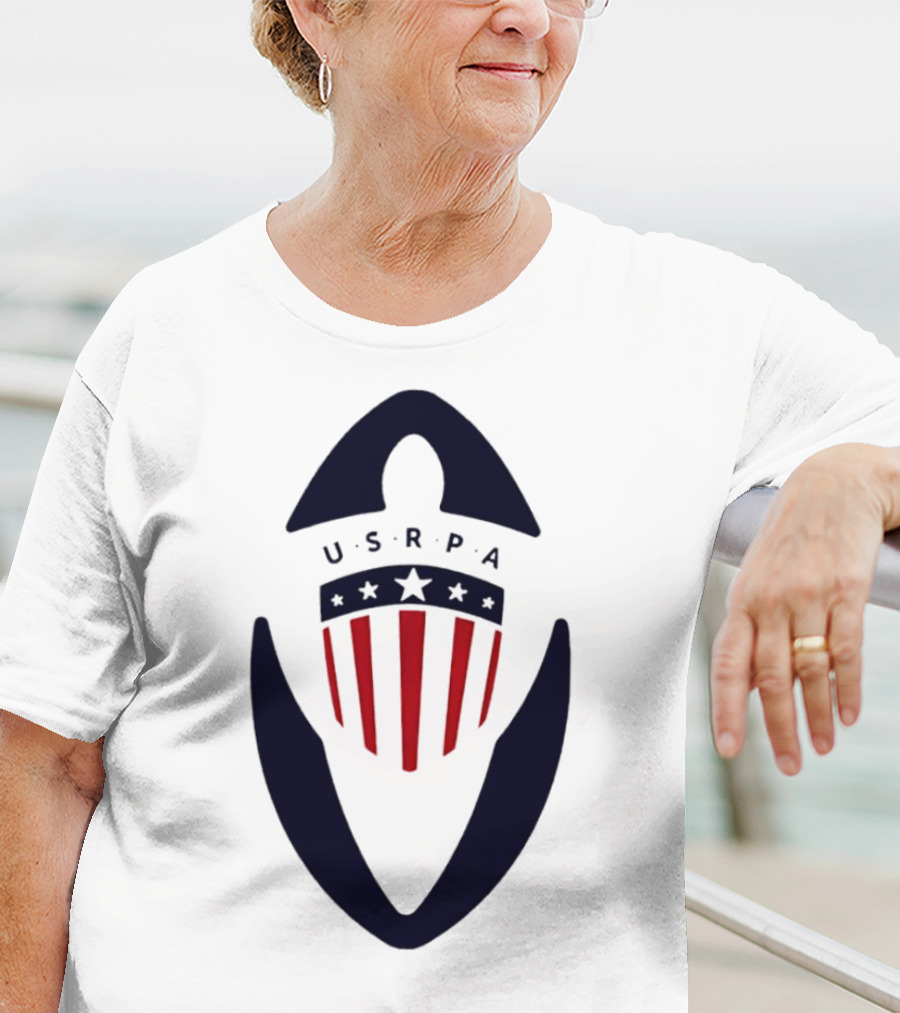 USRPA U.S. Rugby Players Association Red White And Blue Shield T-Shirt