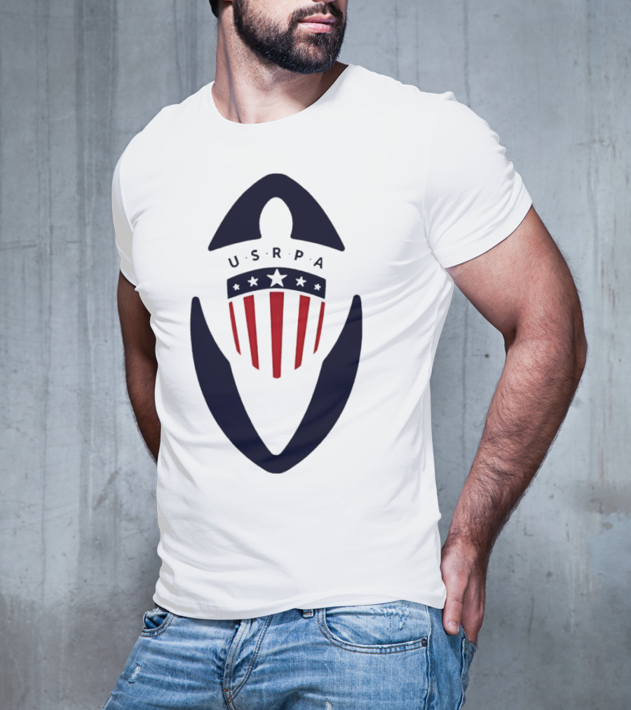 USRPA U.S. Rugby Players Association Red White And Blue Shield T-Shirt
