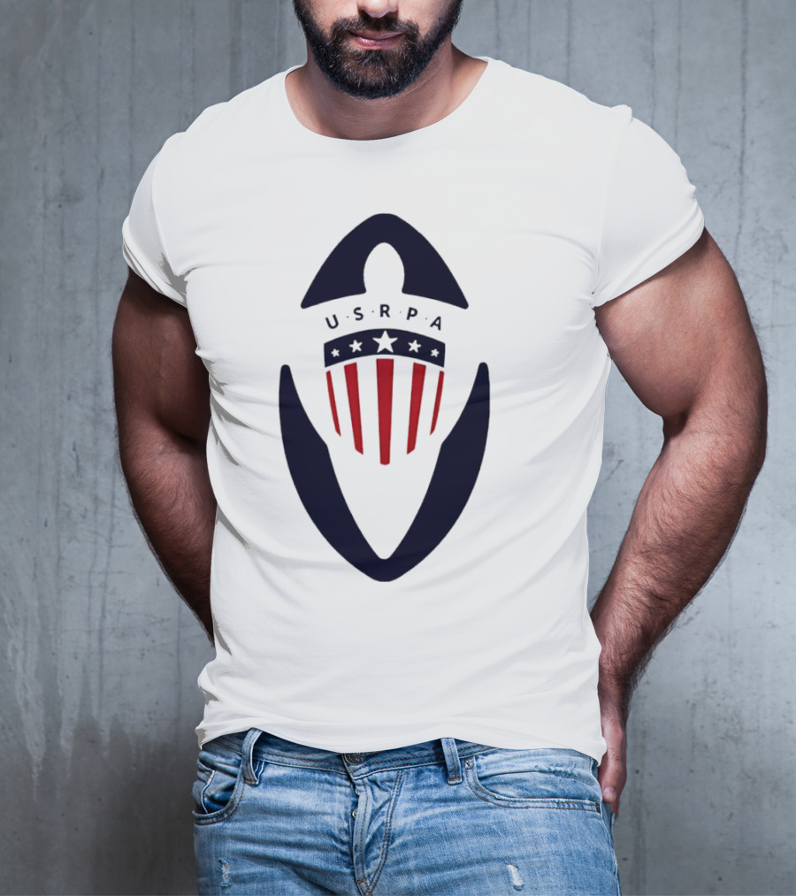USRPA U.S. Rugby Players Association Red White And Blue Shield T-Shirt