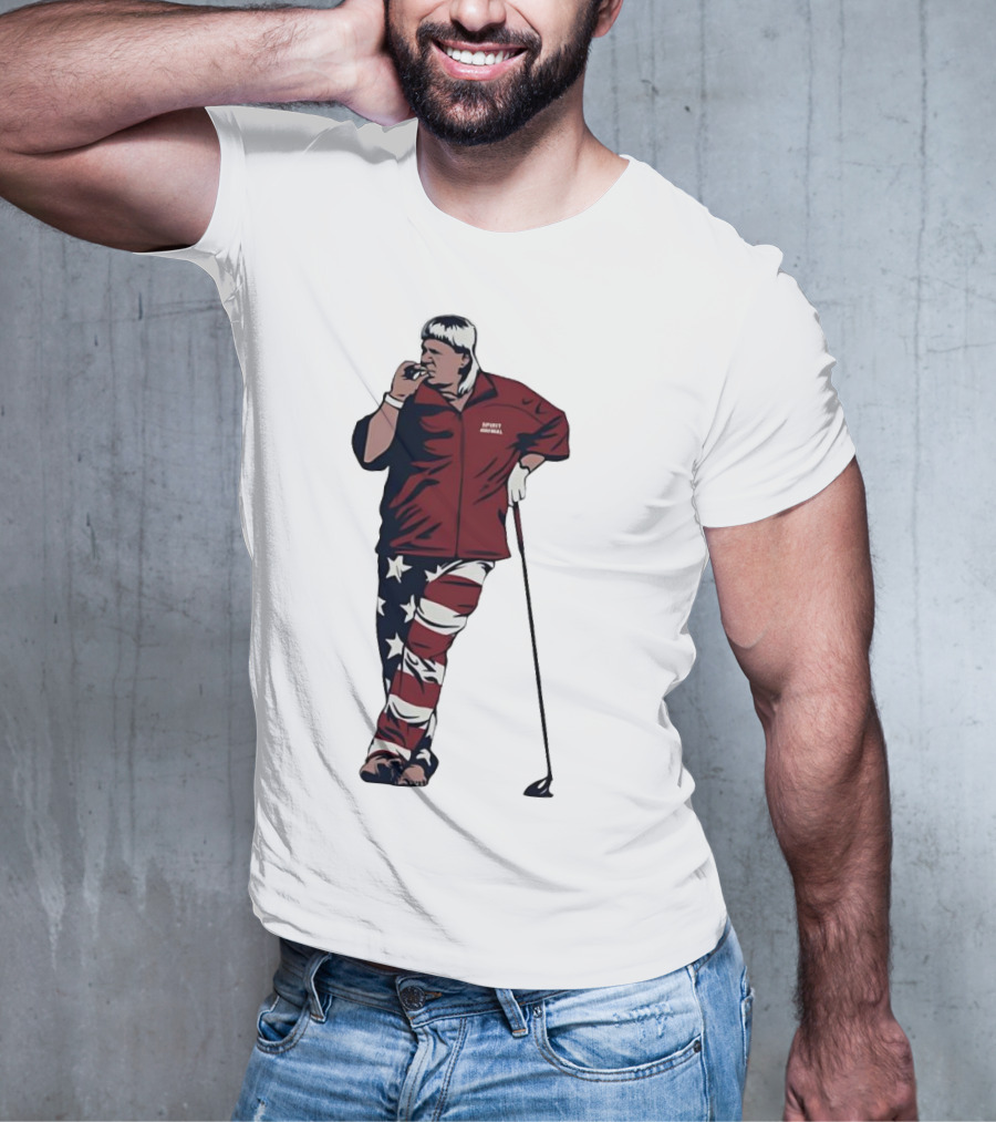 John Daly Sports Legend American Flag Pants Golf T-Shirt