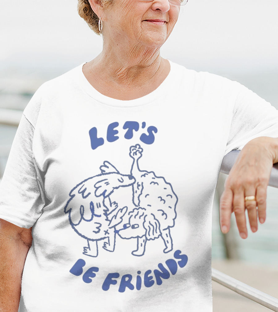 LET'S BE FRIENDS Turkey And Dog Embrace T-Shirt