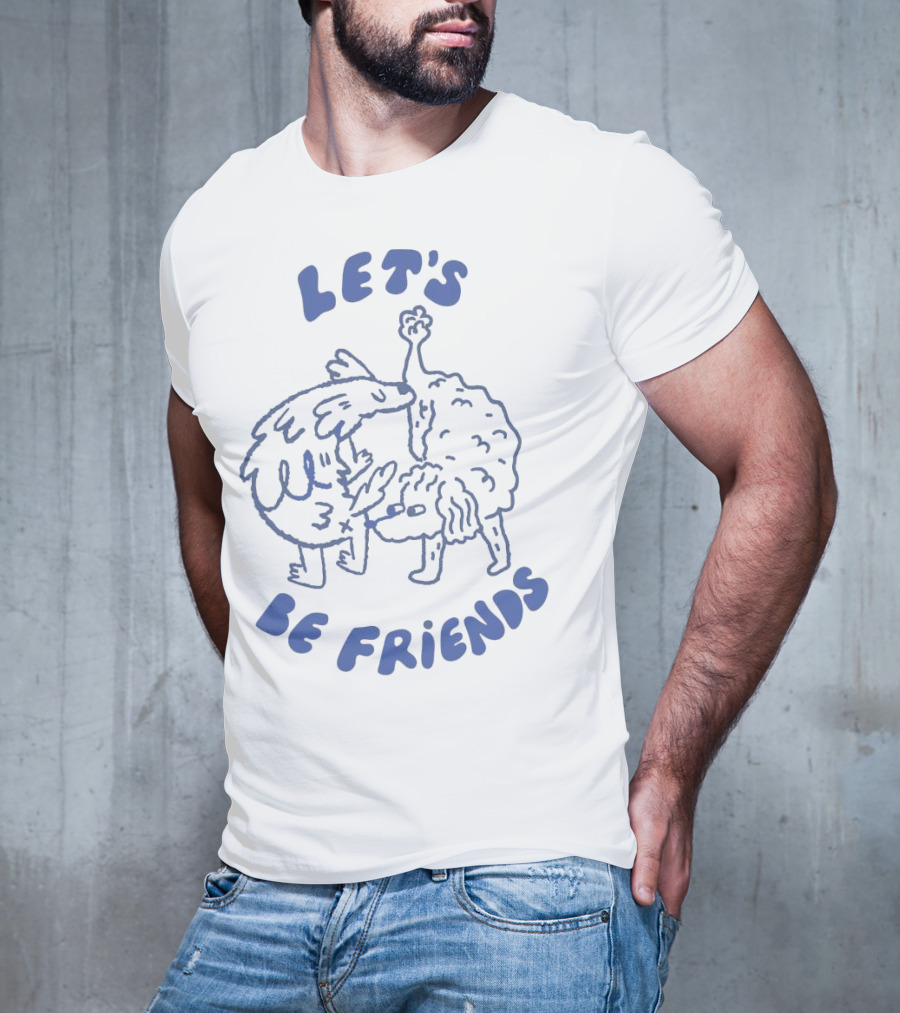 LET'S BE FRIENDS Turkey And Dog Embrace T-Shirt