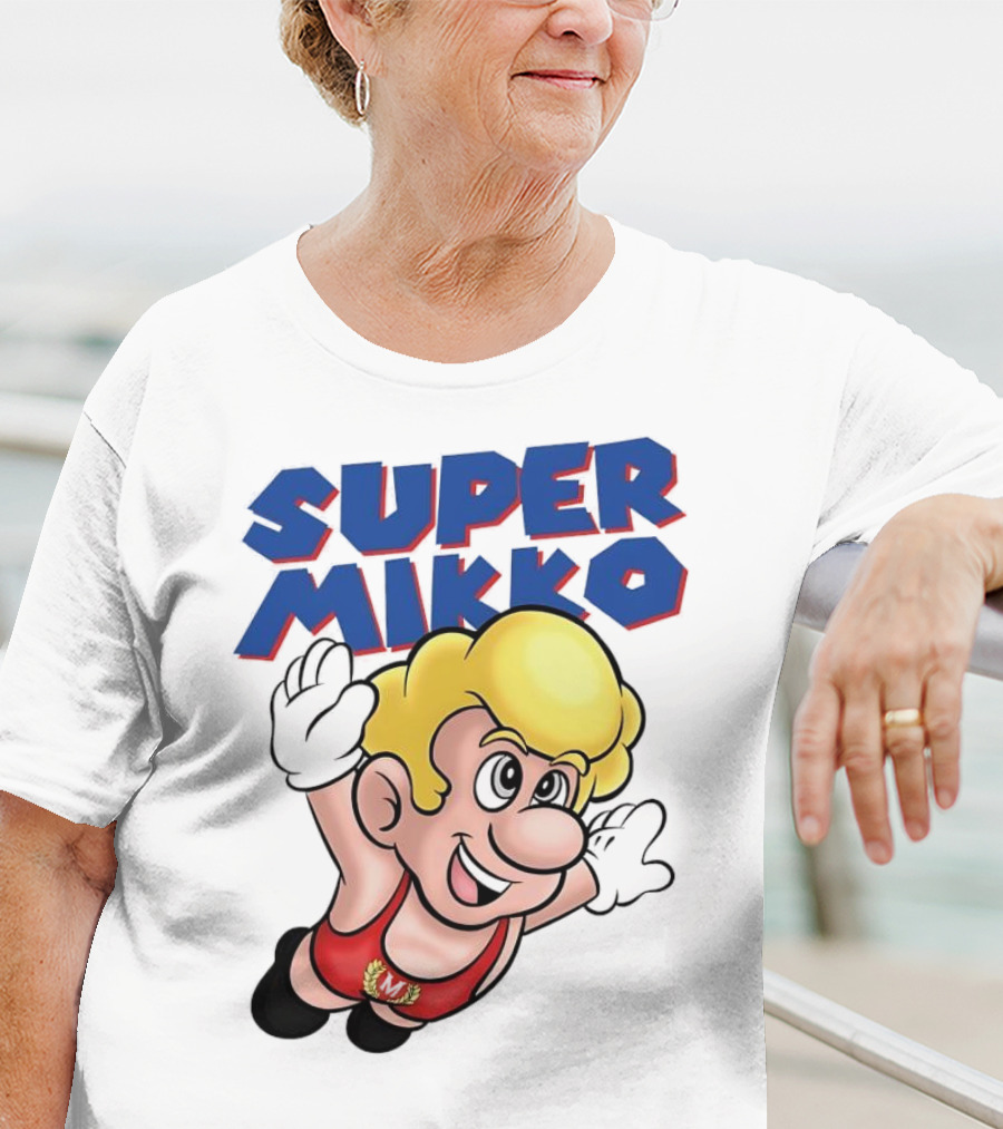 Super Mikko Flying Character Parody Super Mario Game T-Shirt