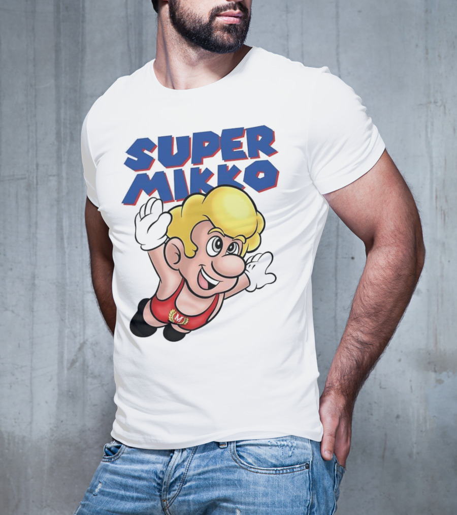 Super Mikko Flying Character Parody Super Mario Game T-Shirt